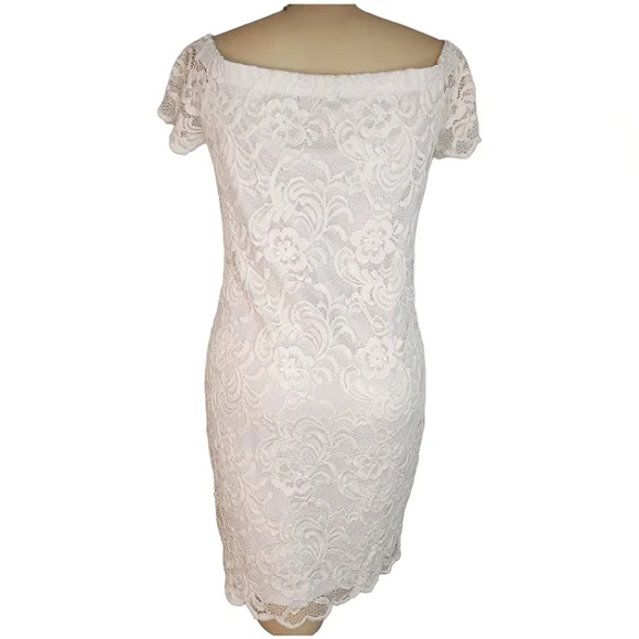 White lace floral midi dress - Picture 6 of 7